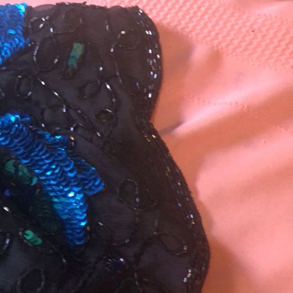 Laurence Kazar New York 100% silk beaded events blouse size large - Picture 12 of 16